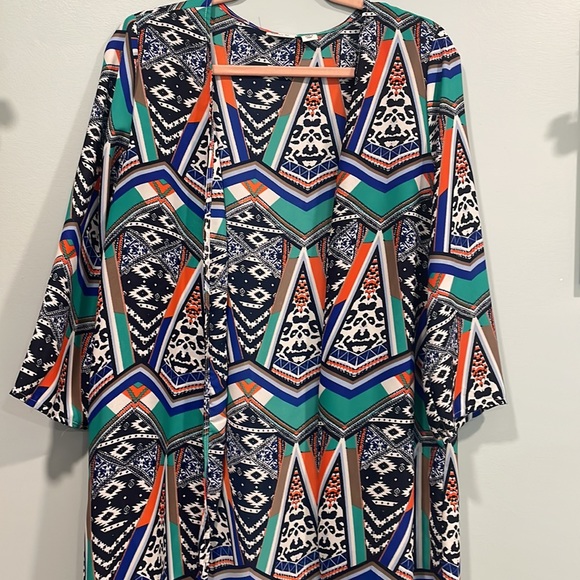 Aztec printed women’s kimono duster - Picture 3 of 6